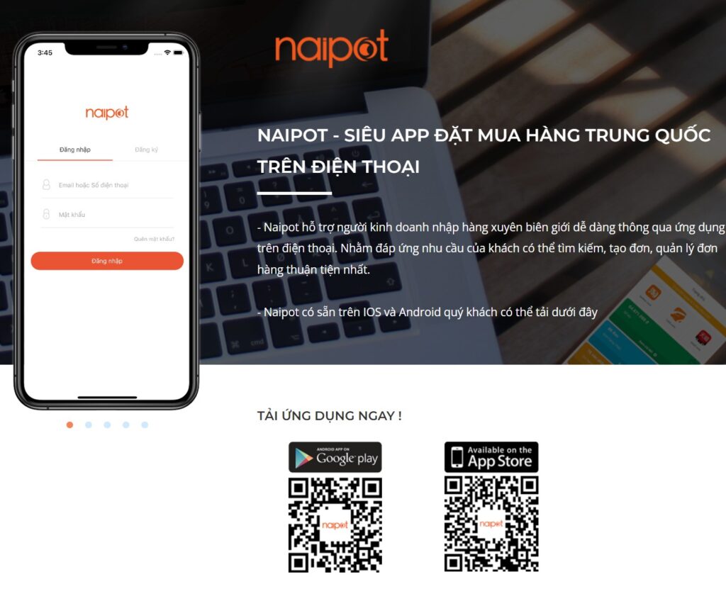 NAIPOT - SIÊU APP ĐẶT MUA HÀNG TRUNG QUỐC TRÊN ĐIỆN THOẠI