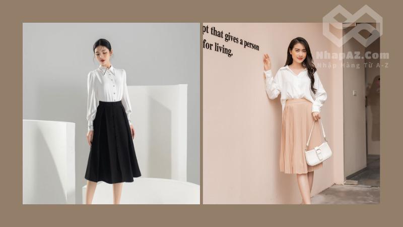 Tổng hợp các mẫu chân váy xòe Trung Quốc thời trang, giá tốt Chân váy xòe đến đầu gối