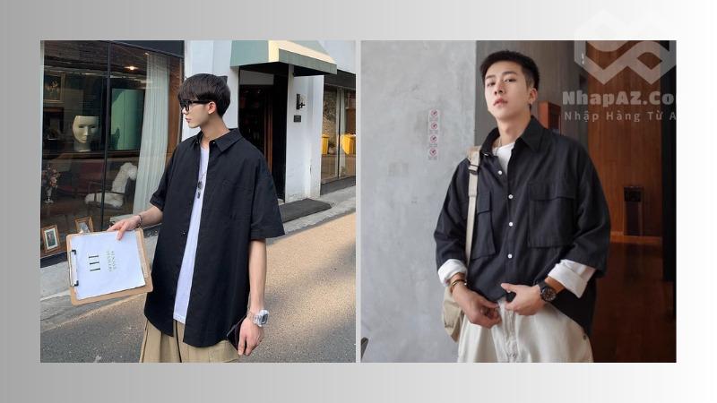 Tổng hợp 5 mẫu áo sơ mi nam Trung Quốc hot trend hiện nay Áo sơ mi form rộng