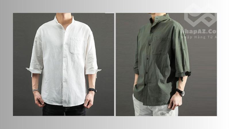 Tổng hợp 5 mẫu áo sơ mi nam Trung Quốc hot trend hiện nay Áo sơ mi vải lanh