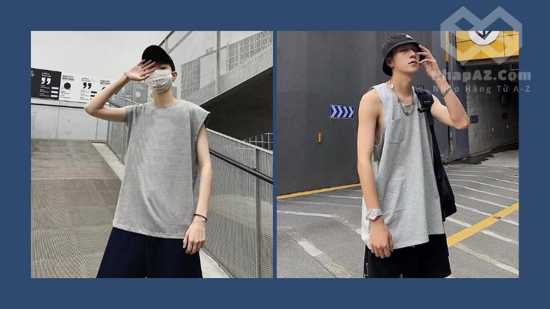 Tổng hợp các mẫu áo ba lỗ nam Trung Quốc thời trang hiện nay Áo ba lỗ oversize phong cách