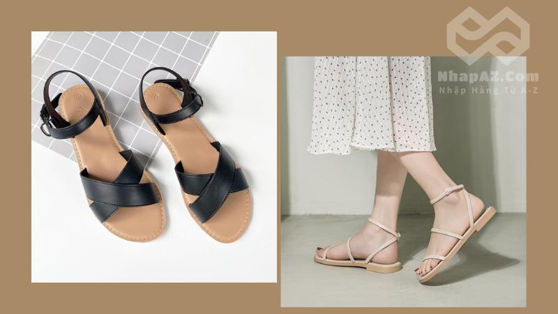 Tổng hợp những mẫu sandal nữ Trung Quốc thanh lịch Sandal đế bệt