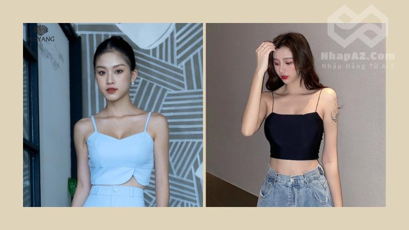 Những kiểu áo 2 dây nữ thời trang, dễ phối đồ cho chị em Áo 2 dây croptop