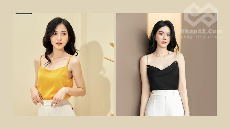 Những kiểu áo 2 dây nữ thời trang, dễ phối đồ cho chị em Áo 2 dây trơn