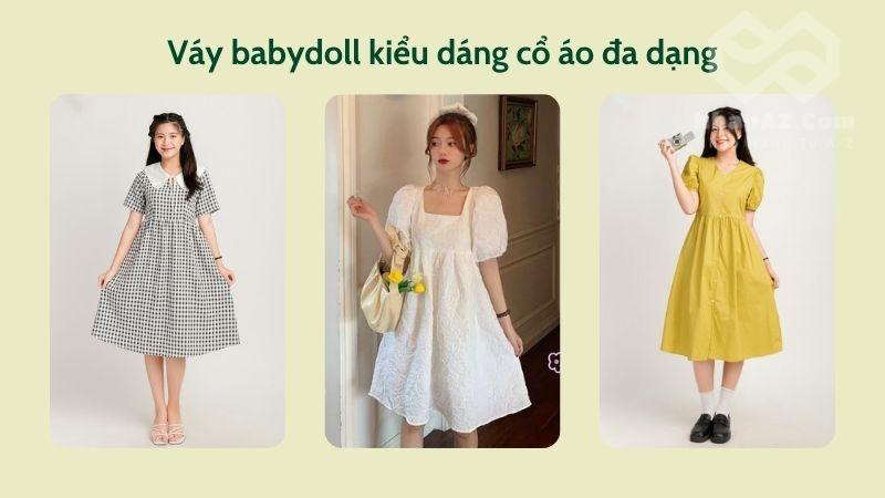 vay babydoll kieu dang co ao da dang