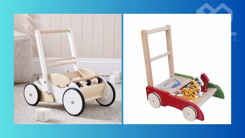Gợi ý 3 mẫu xe tập đi cho bé Trung Quốc đáng mua nhất hiện nay Xe tập đi bằng gỗ có tay đẩy phía sau