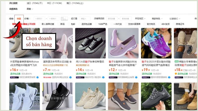 Hướng dẫn tìm sản phẩm hot trend trên 1688 nhanh và hiệu quả nhất Chọn doanh số bán hàng