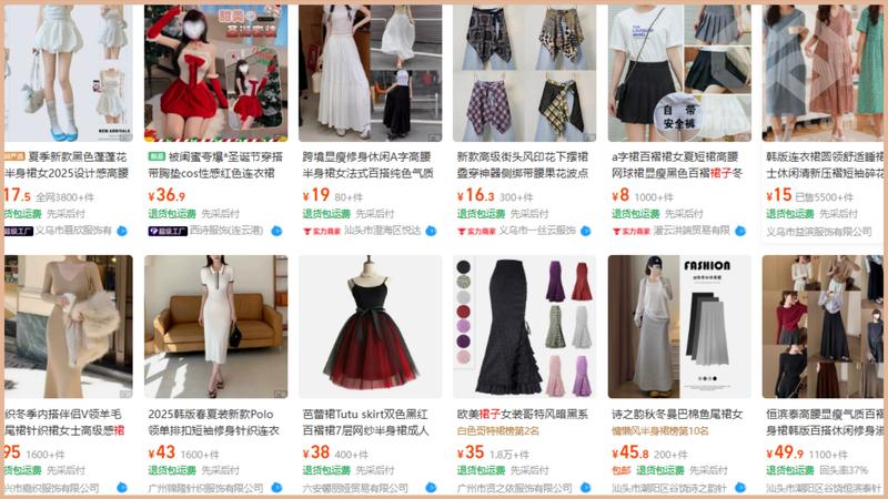 Danh sách sản phẩm thuộc các xưởng trên 1688