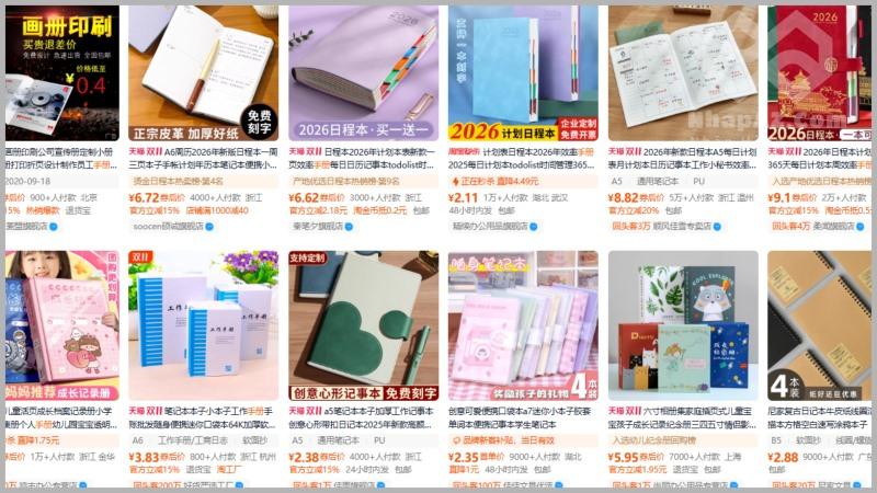 Nguồn hàng sổ tay Trung Quốc giá sỉ, lợi nhuận cao cho dân buôn Nhập hàng trên Taobao