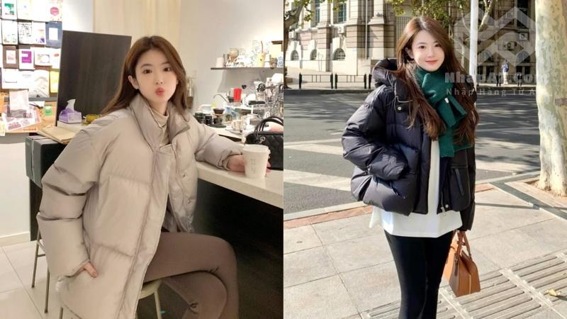 Áo phao Quảng Châu nữ: Sang trọng, ấm áp và cực kỳ tôn dáng Phối với quần legging