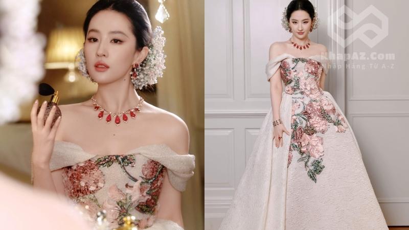Lưu Diệc Phi hoá nàng tiên trong show thời trang khu vườn hoa tại Thượng Hải Thiết kế haute couture của Elie Saab giúp Lưu Diệc Phi hóa nàng tiên hoa