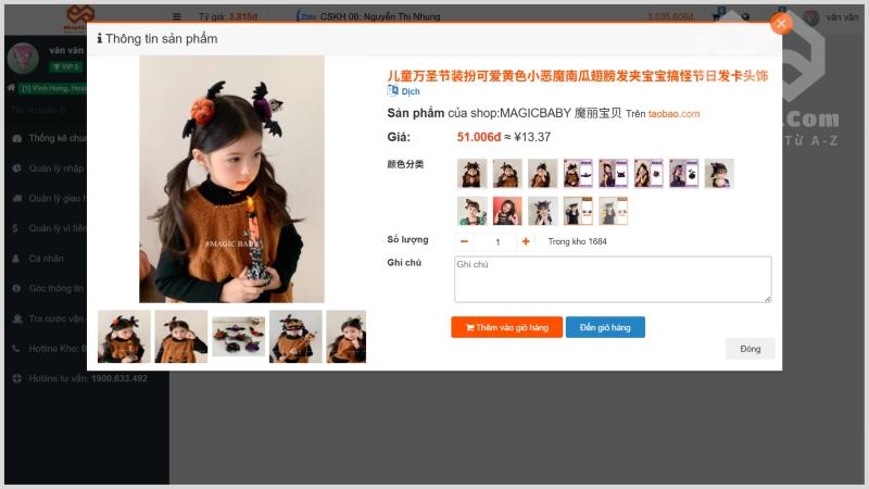 Hướng dẫn cách copy link sản phẩm trên Taobao để đặt hàng qua NhapAZ Kiểm tra thông tin sản phẩm