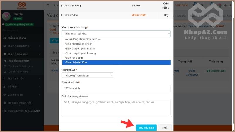 Chọn hình thức giao nhận phù hợp 