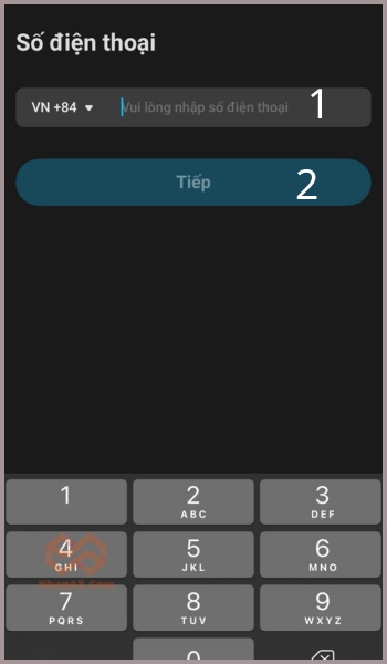 Điền số điện thoại di động 