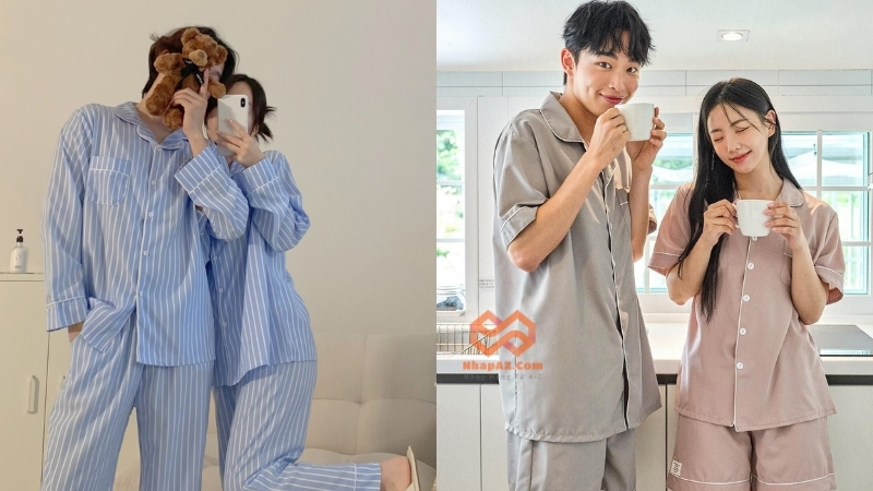 Đồ bộ Quảng Châu trên 1688 giá sỉ cạnh tranh, mẫu trẻ trung hút khách Set đồ ngủ đôi