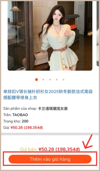 Hướng dẫn chi tiết cách đặt hàng Trung Quốc qua App NhapAZ Thêm vào giỏ hàng