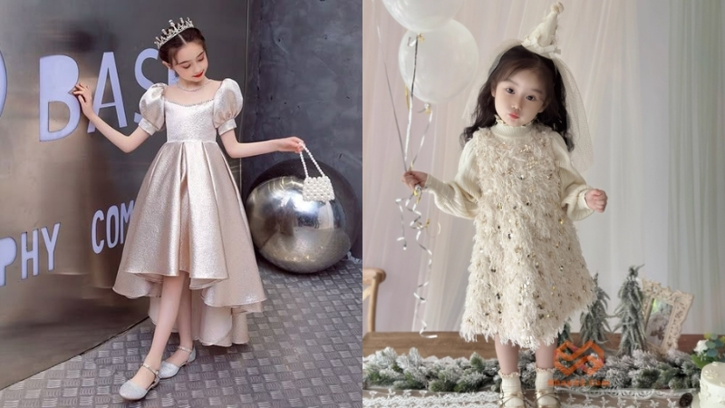 Váy công chúa cho bé dáng chữ A 