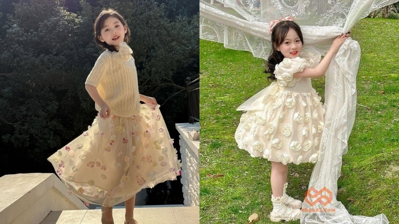 Váy đính hoa, ren hoặc sequin