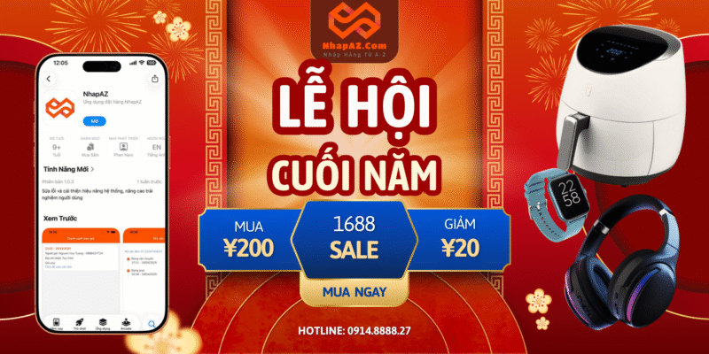 Banner Sale Khuyen mai San pham Tet Nam moi Hien dai Ruc ro Do vang