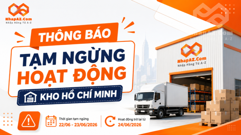 Thông báo tạm ngừng hoạt động kho Hồ Chí Minh