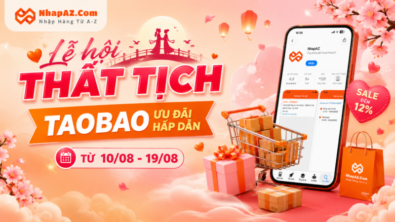 LỄ HỘI THẤT TỊCH – TAOBAO SALE SỐC, SĂN HÀNG HOT GIẢM ĐẾN 12% CÙNG NHAPAZ LỄ HỘI THẤT TỊCH – TAOBAO SALE SỐC, SĂN HÀNG HOT GIẢM ĐẾN 12% CÙNG NHAPAZ