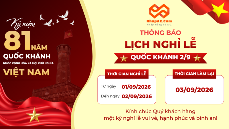 NhapAZ thông báo lịch nghỉ lễ Quốc khánh 2/9/2026