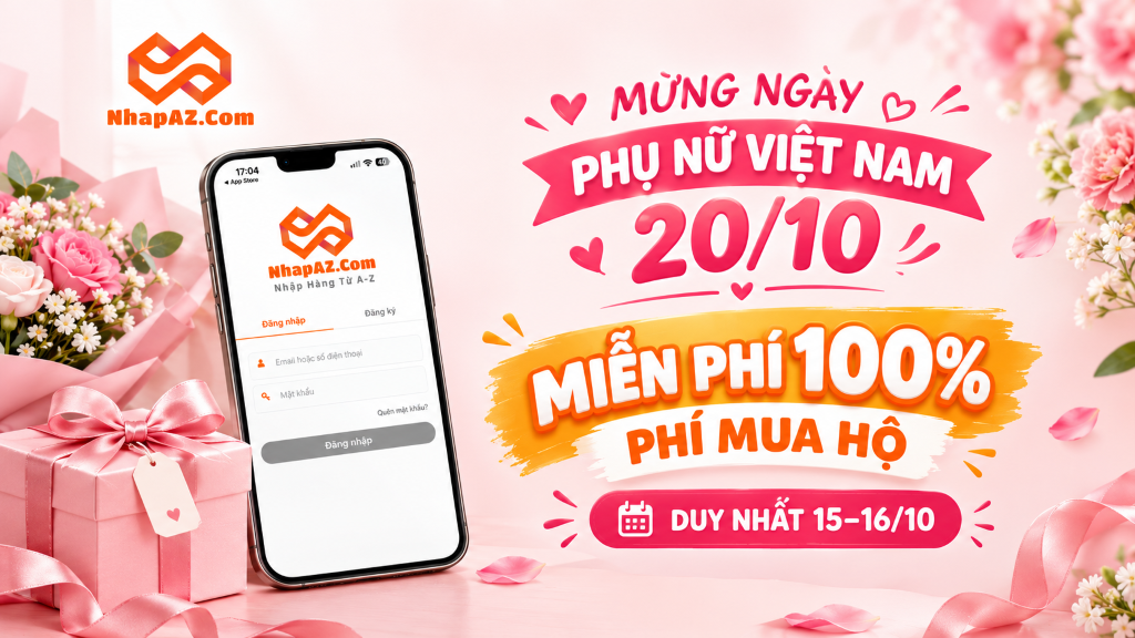 MỪNG NGÀY PHỤ NỮ VIỆT NAM 20/10 – NHAPAZ MIỄN PHÍ 100% PHÍ MUA HỘ